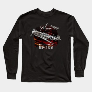 Messerschmitt BF-109 Luftwaffe Warplane Long Sleeve T-Shirt